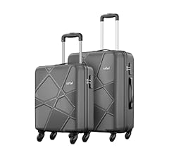 Pentagon Hardside Small and Medium Size Cabin & Check-in Luggage Set of 2 Suitcase Trolley Bags for Travel Dark Grey Color …