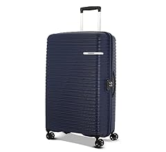 Liftoff 79 Cms Large Check-in Polypropylene Hard Sided Double Spinner 4 Wheel Luggage/Trolley Bag/Suitcase (Midnight Blue)