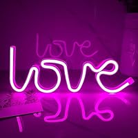 Love Vibrant Neon LED Sign, Neon Lights for Home, Office, or Events