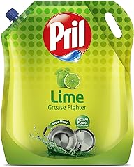 Pril Lime Liquid Dishwash Gel - 1.5L Pouch | Dish Cleaning Liquid Gel with German Technology - Active Power Molecules Leaves 