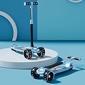 Lifelong Scooter for Kids 3+ Years - Foldable Kids Scooter with LED Wheels & Adjustable Height - Kick Scooter Capacity 50kg- Baby Scooter Toys for 3+ Year Old boy & Girl Skate Scooter, Blue & Black