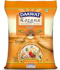 Daawat Rozana Super Basmati Rice 5Kg| For Everyday Consumption| Cooked Grain Upto 13mm*| Naturally Aged